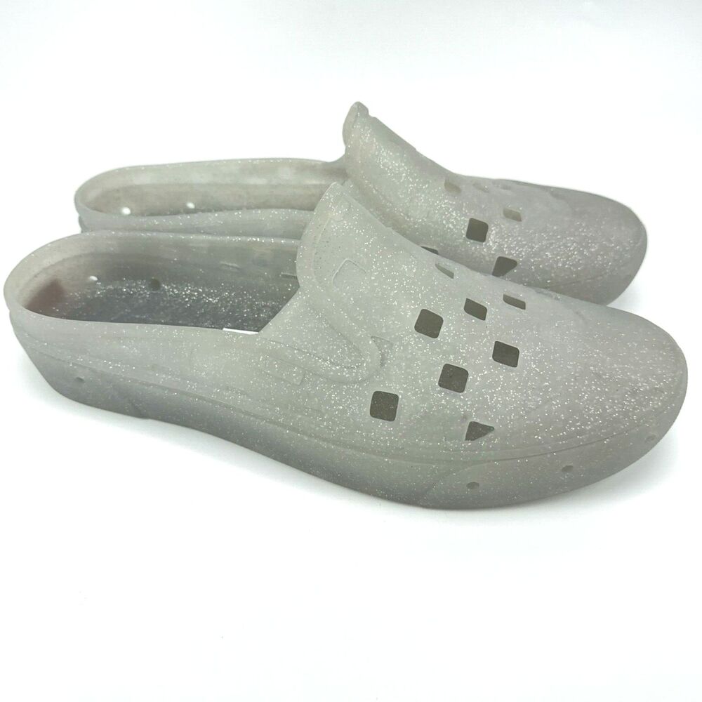 VANS Mens Size 13 / 47 Slip-On Mule TRK Clear Grey Sneakers Water Silicone Shoes